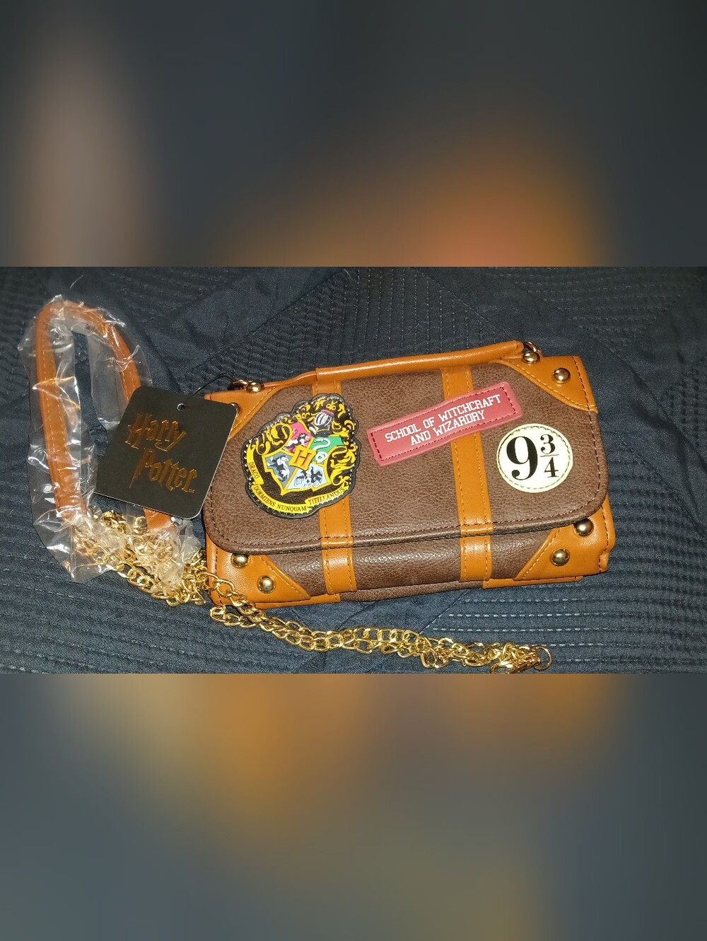 Harry Potter Brown & Tan Crest Crossbody Bag